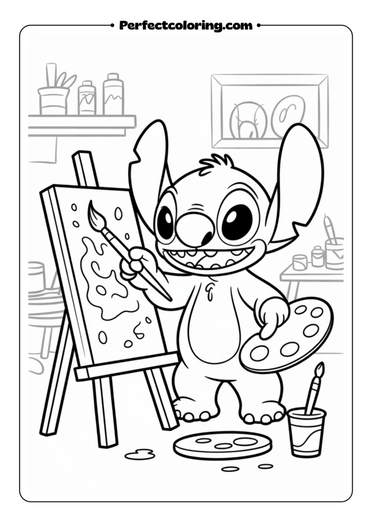 Artist Stitch coloring pages