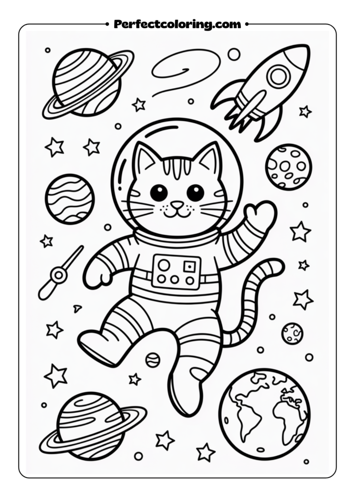 Astronaut Cat in Space