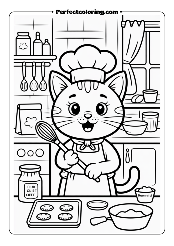 Cat Chef in Kitchen
