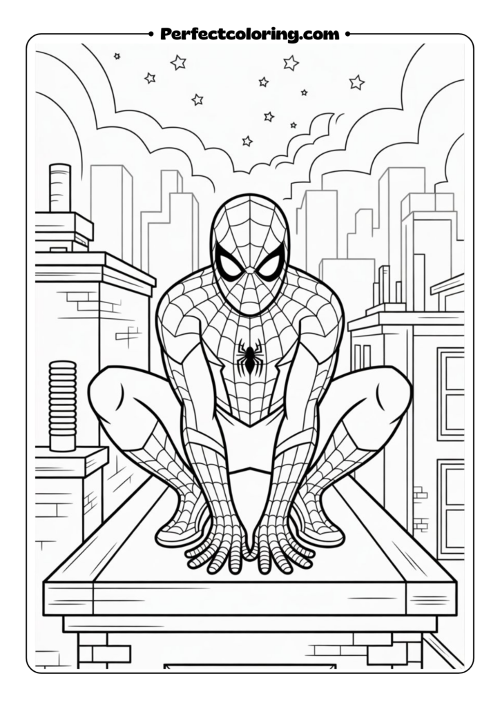 Crouched Rooftop Vigilante