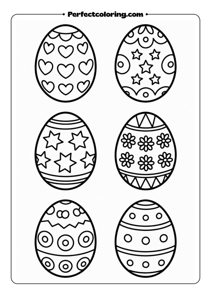 Decorated Easter Eggs Pattern coloring pages