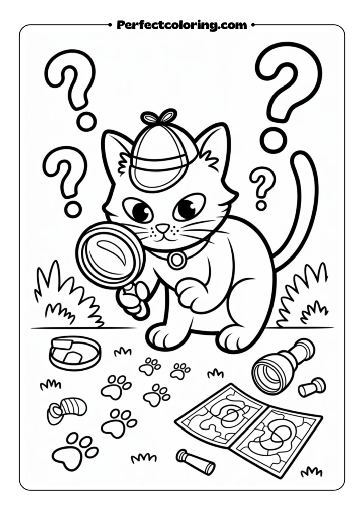 Detective Cat Solving Mystery