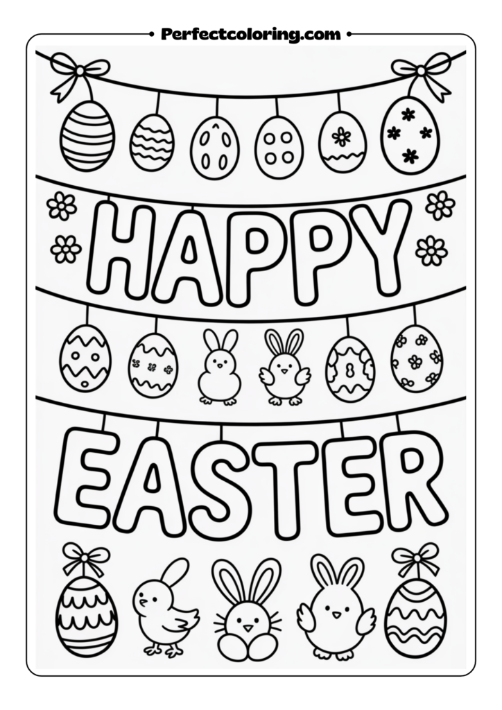 Easter Celebration Banner coloring pages