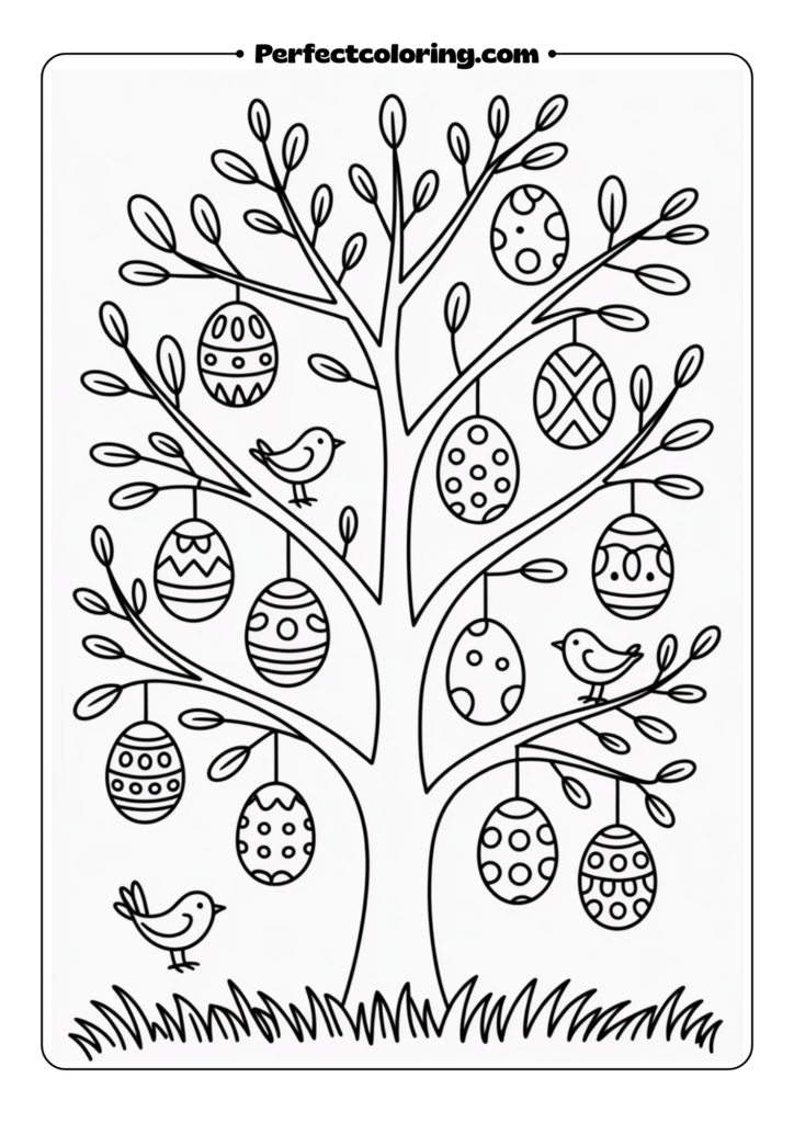 Easter Egg Tree coloring pages