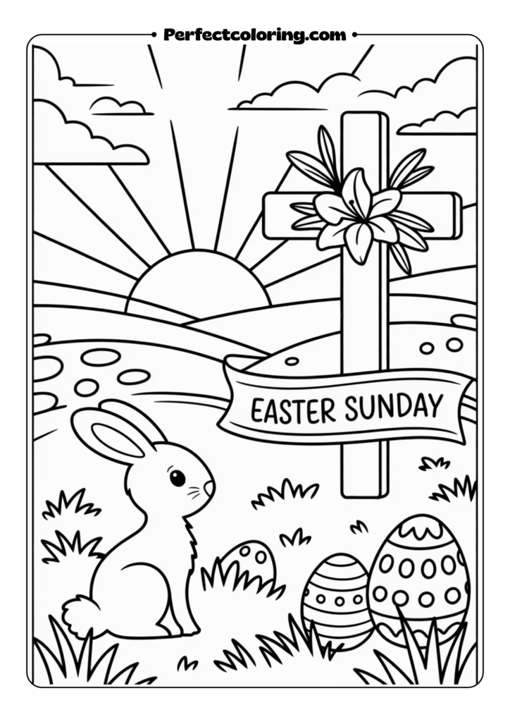 Easter Sunday Sunrise coloring pages