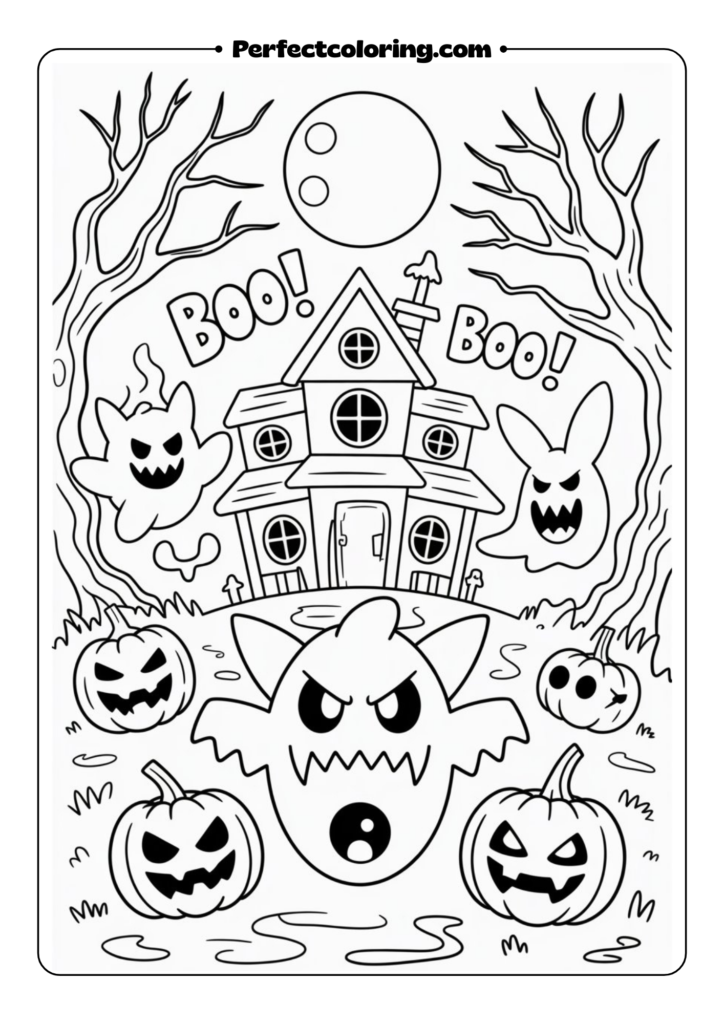 Ghost Pokemon Halloween Scene