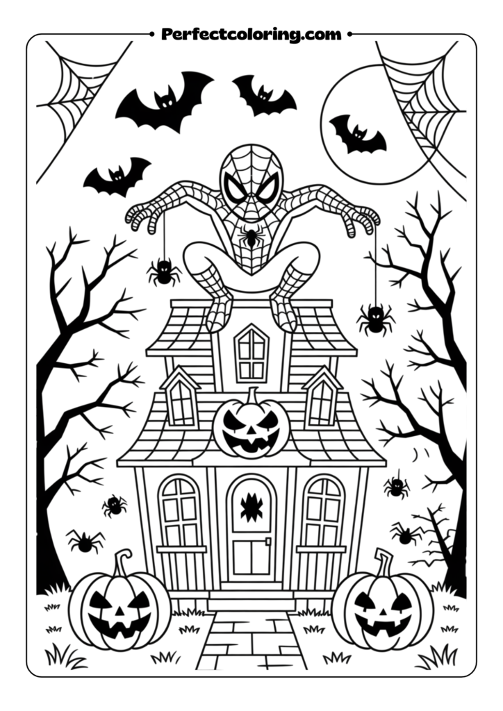 Halloween Spider-Man coloring pages