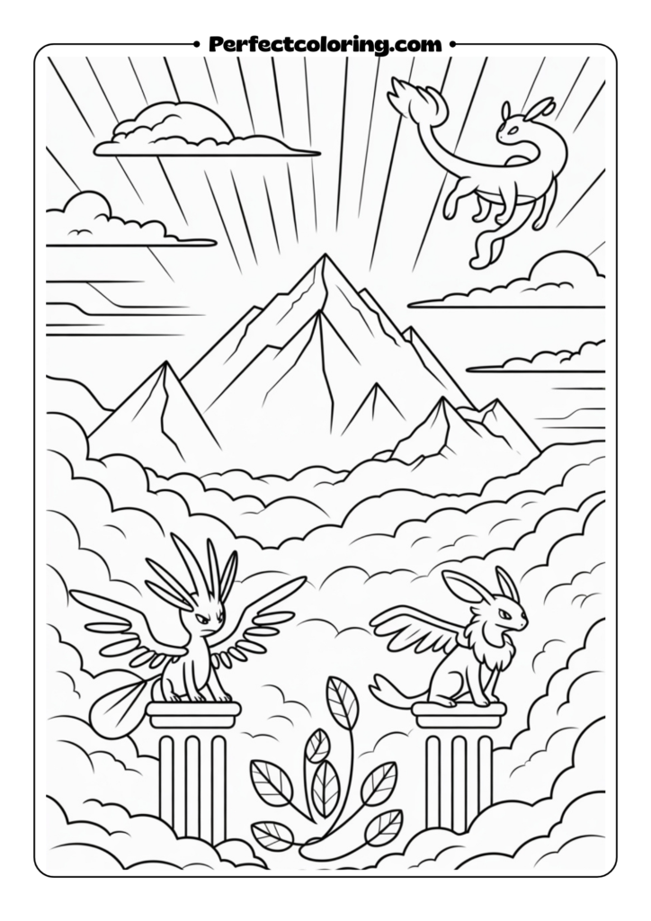 Legendary Pokemon Mount Olympus Scene