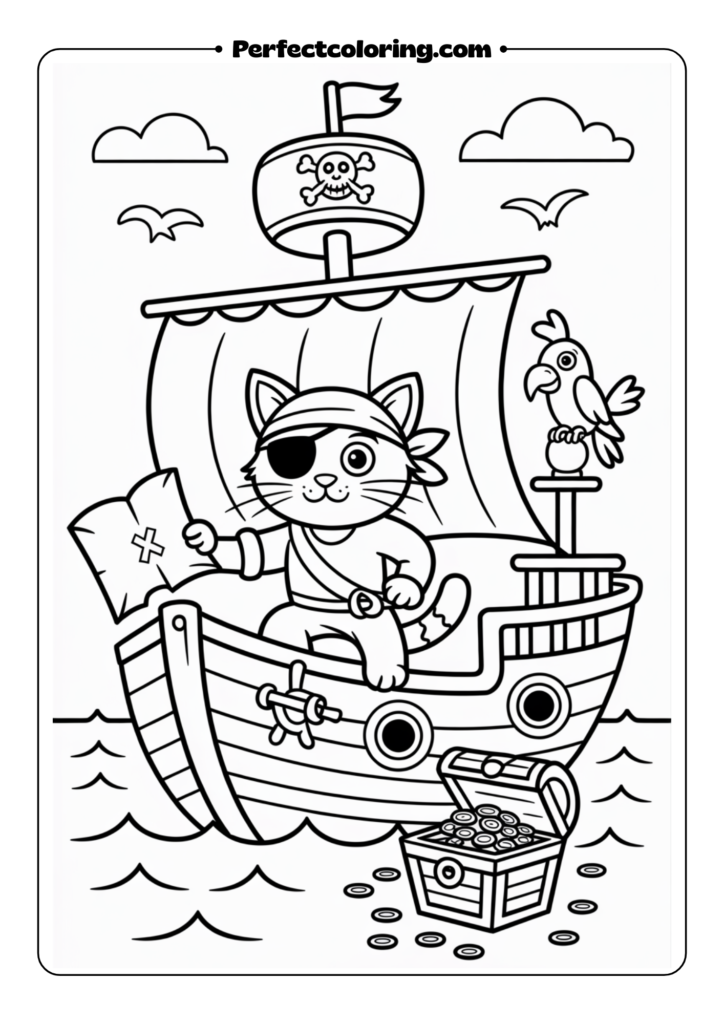 Pirate Cat on Ship