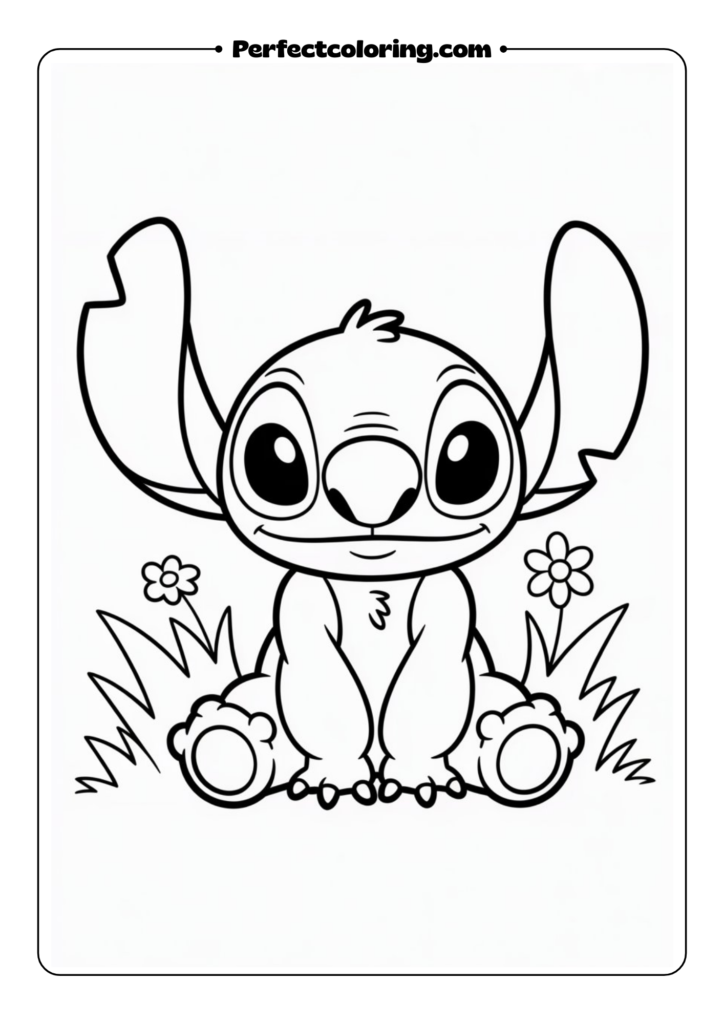 Sitting Stitch coloring pages