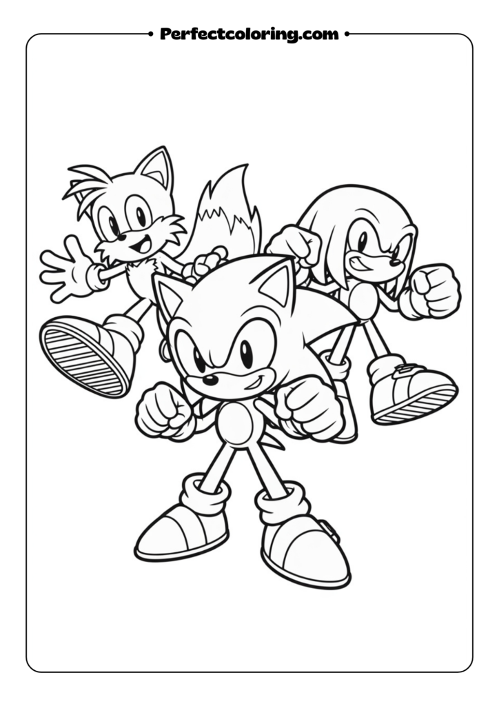 Sonic, Tails, and Knuckles Team Pose
