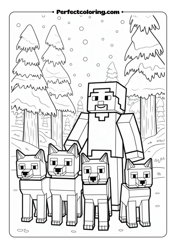 Steve and His Pet Wolves
