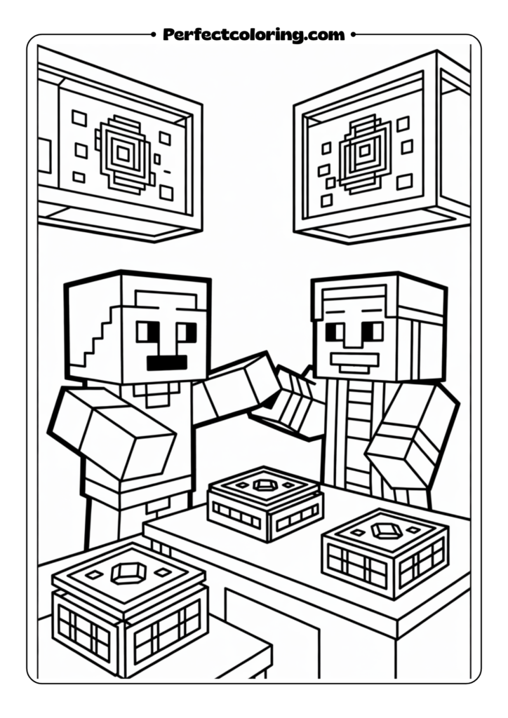 Trading Day Minecraft coloring pages