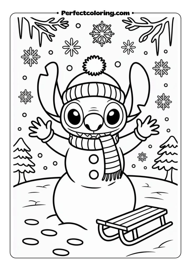 Winter Snow Stitch coloring pages